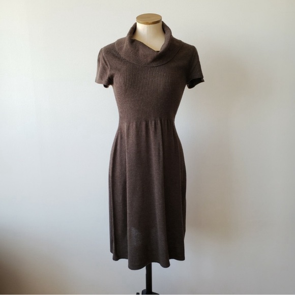 HOST PICK! Calvin Klein Sweater Cowl Neck Midi Dress, Chocolate Brown, Medium - Picture 1 of 4